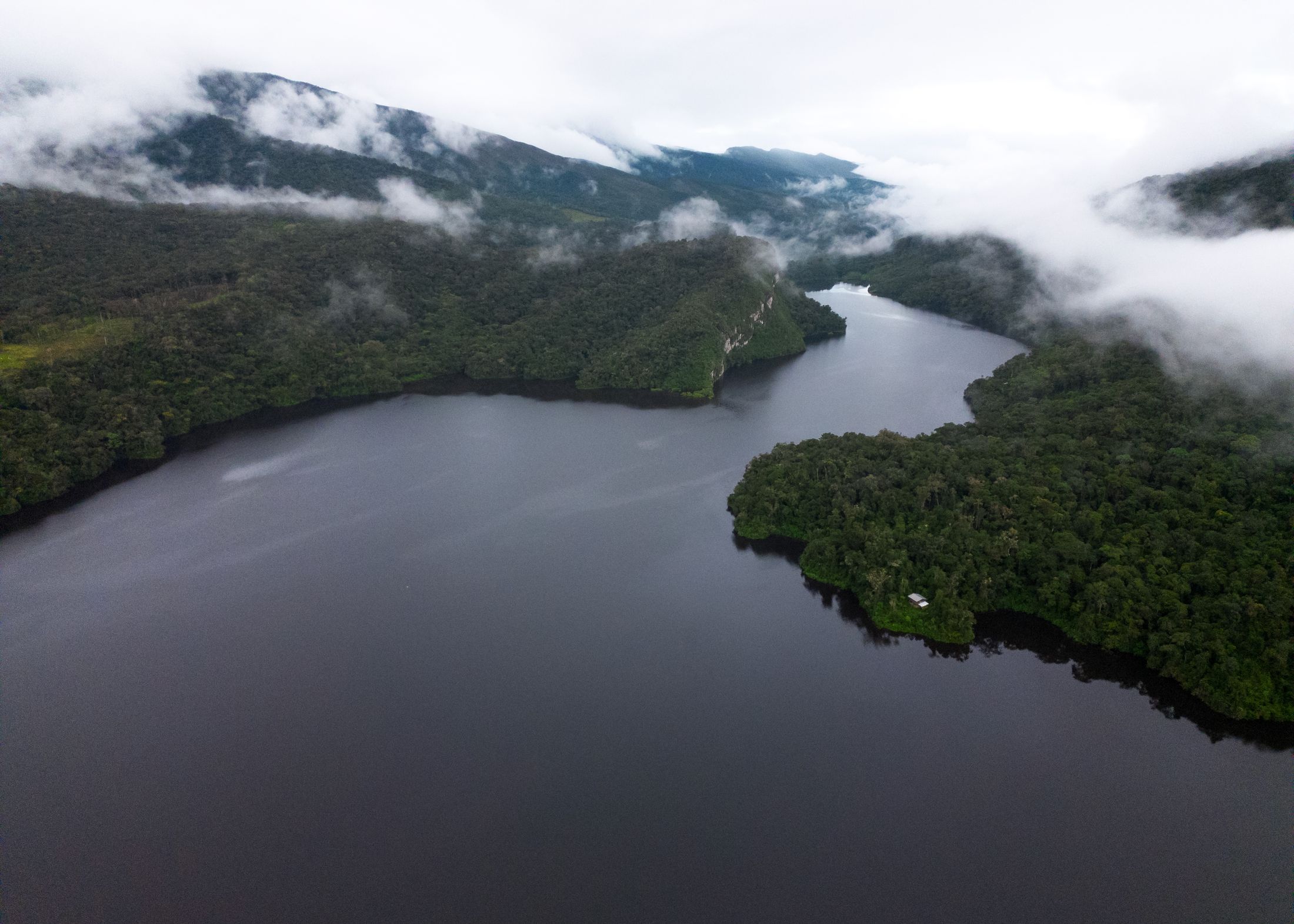 Aerial view over the Manu Biosphere Reserve in Cusco, Peru